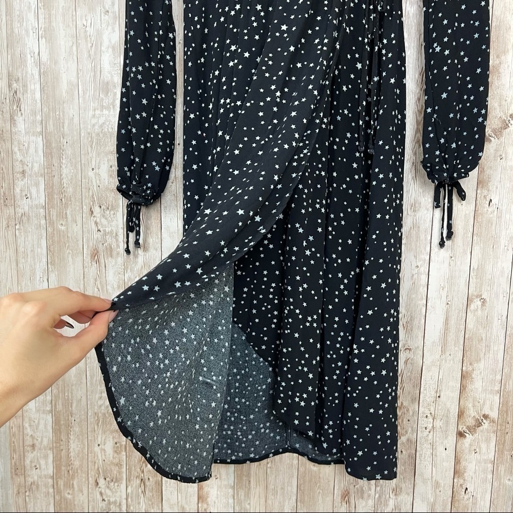 Wild Fable Long Sleeve Star Print Wrap Dress Sz M - Picture 6 of 10
